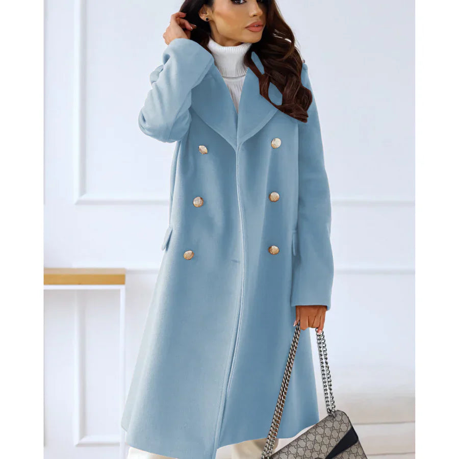 Classic Fit Women's Double Breasted Long Coat