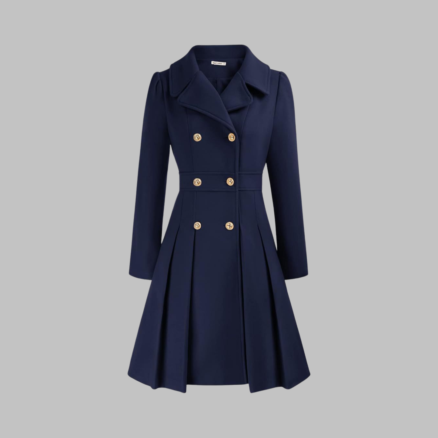 Elegant Double Breasted Long Coat