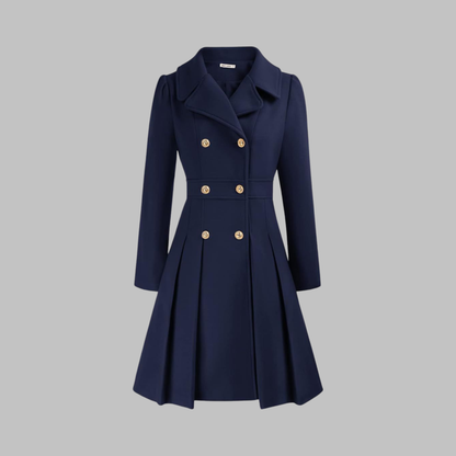 Elegant Double Breasted Long Coat