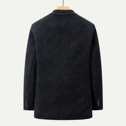 Warm Men's Chenille Blazer with Faux Fur Lining