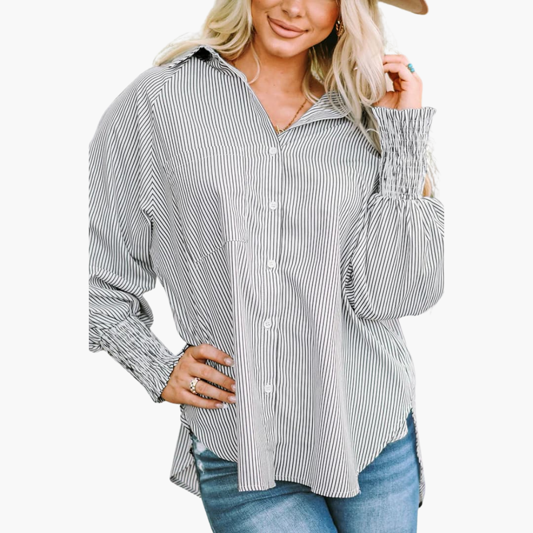 Relaxed Fit Women's Button Front Shirt
