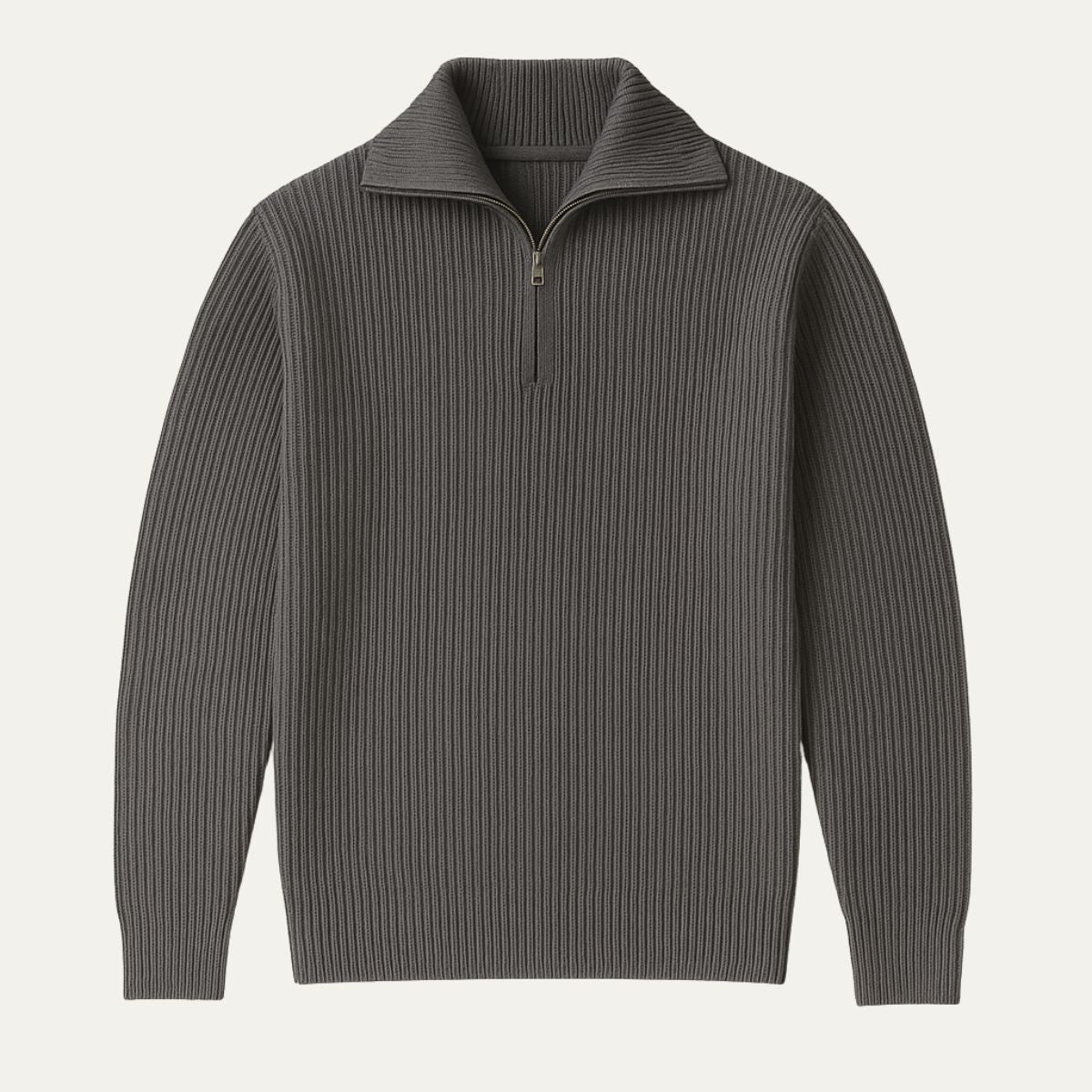 Warm Quarter Zip Wool Sweater