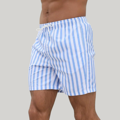 Trendy High Waisted Vertical Stripe Beach Shorts