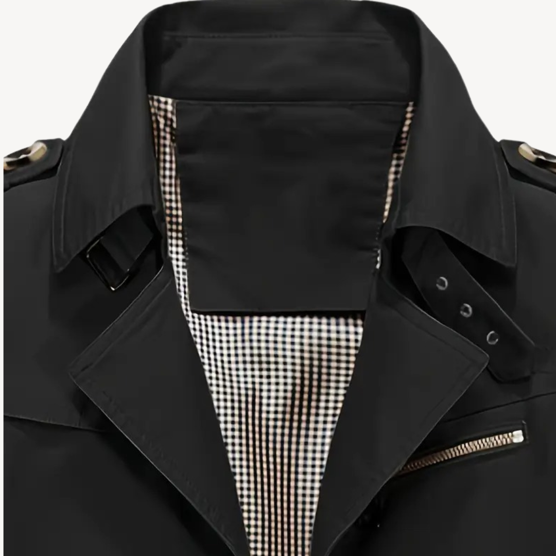 Classic Double Breasted Mens Trench Coat