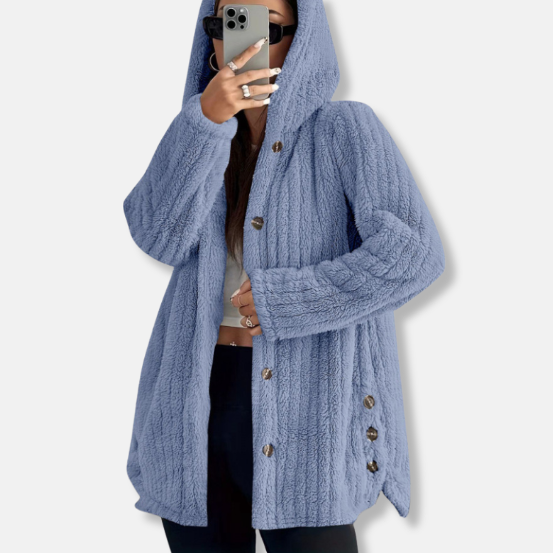 Ladies Long Parka Coat with Hood and Soft Fabric