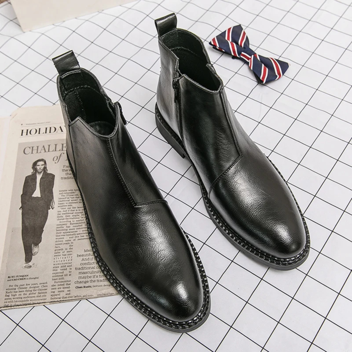 Genuine Leather Men's Ankle Boots