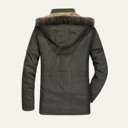 Thermal Men's Faux Fur Hooded Parka with Multiple Pockets