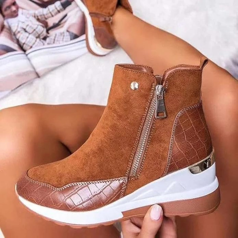 Comfortable Leather Women's Ankle Boots - Emma