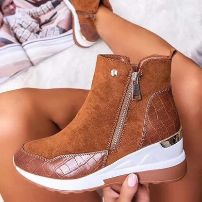 Comfortable Leather Women's Ankle Boots - Emma
