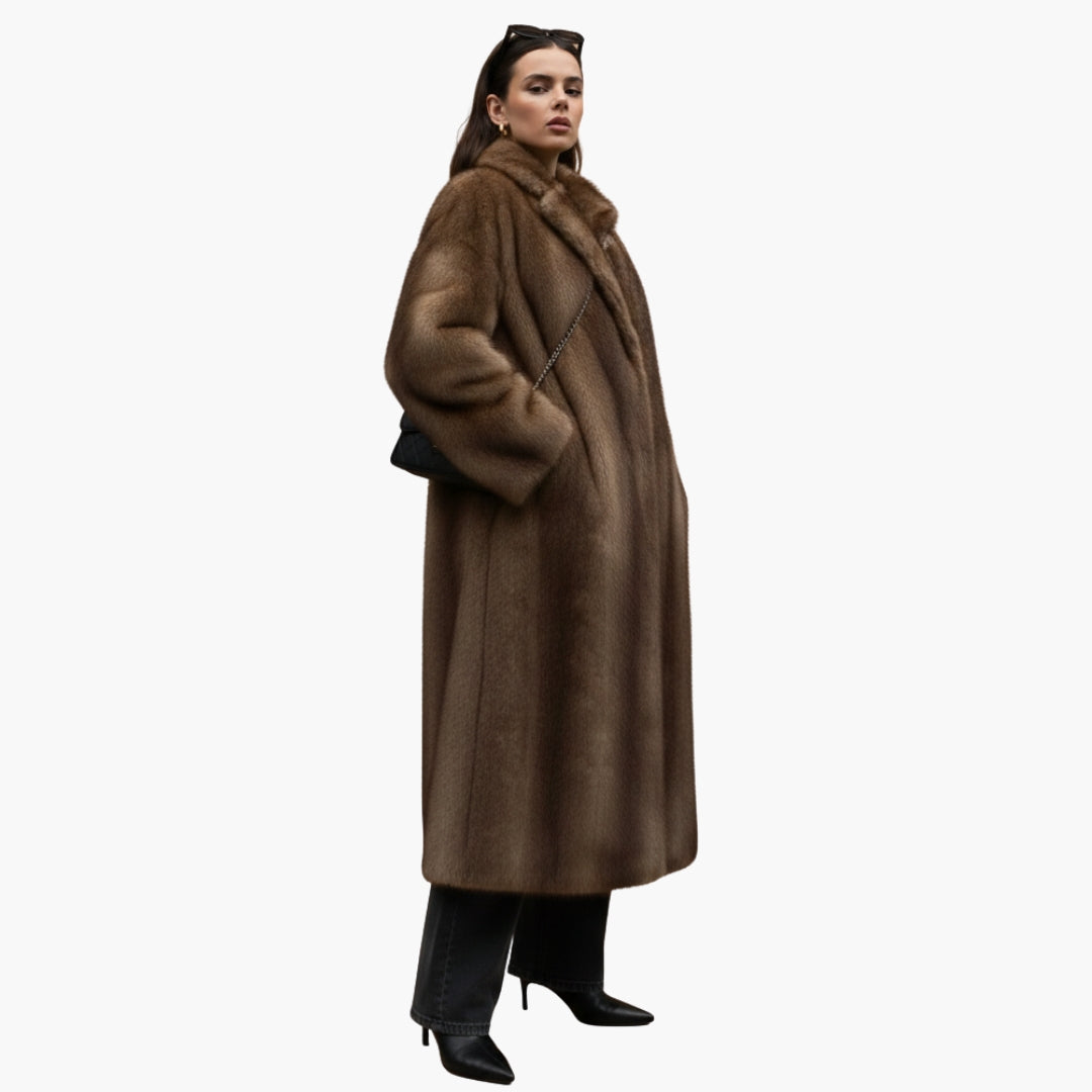 Ladies Warm Parka with High Collar and Full Sleeves