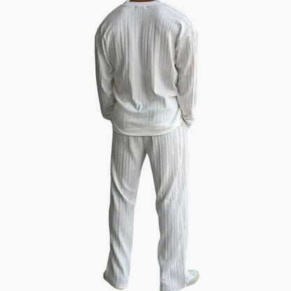 Men's Classic Pinstripe Suit with Long Sleeve Shirt and Trousers