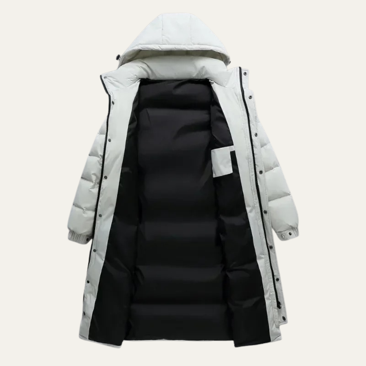 Warm Men's Black Down Parka Jacket