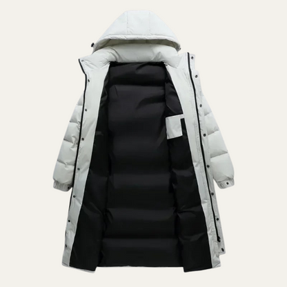 Warm Men's Black Down Parka Jacket