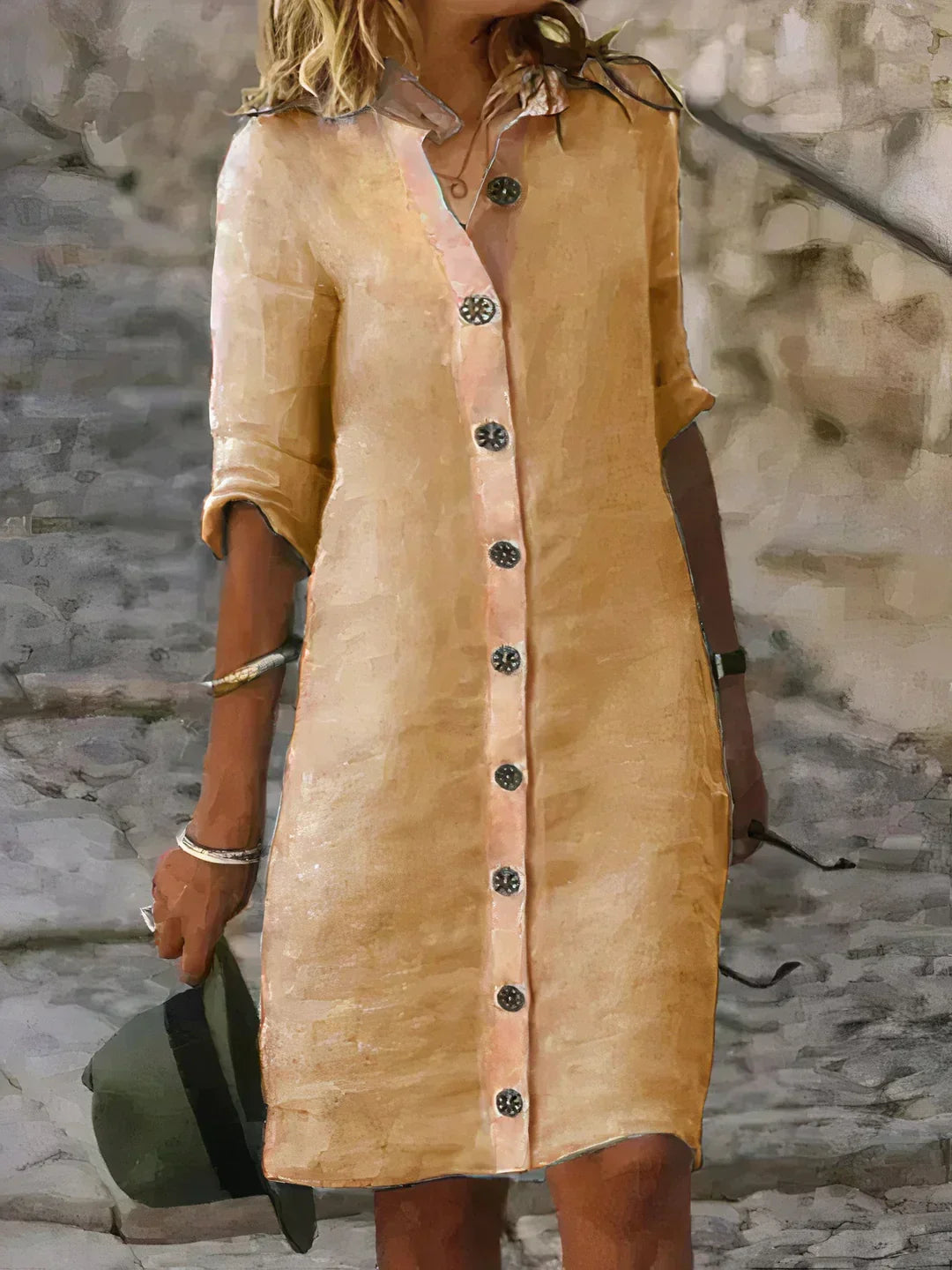 Relaxed Fit Lightweight Midi Dress