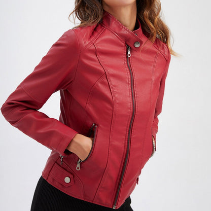Chic Women's Faux Leather Jacket