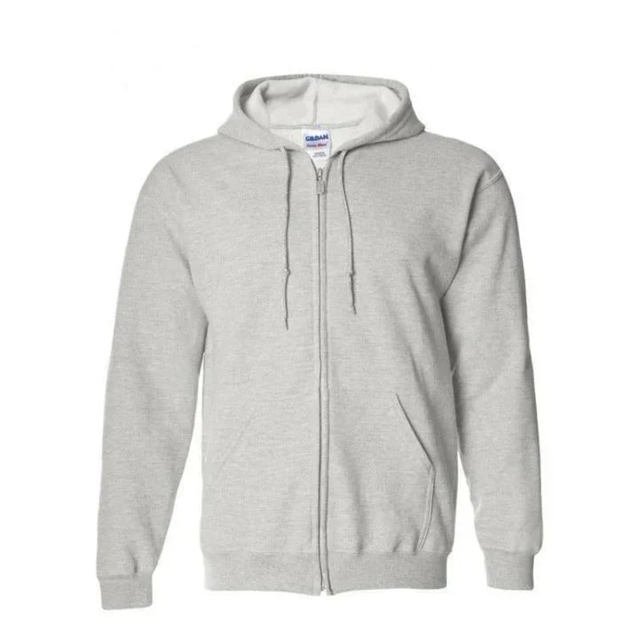 Relaxed Fit Zipper Hoodie for Men