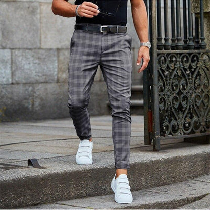 Slim Fit Mens Checked Chino Pants