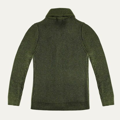 Cozy Men's Crew Neck Thick Knit Cardigan
