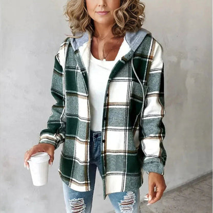 Ladies Plaid Hooded Jacket