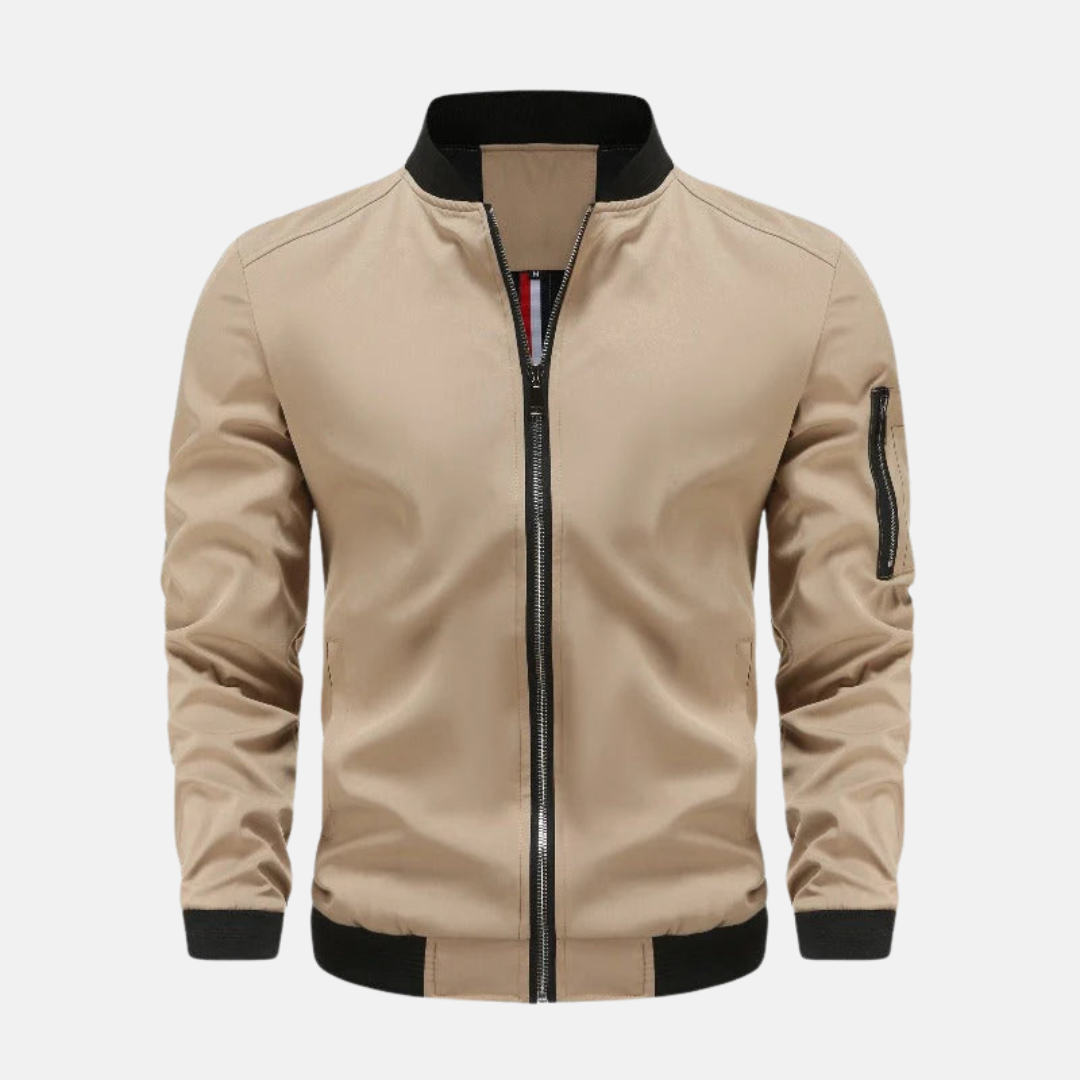 Classic Fit Mens Bomber Jacket with Zip Pocket