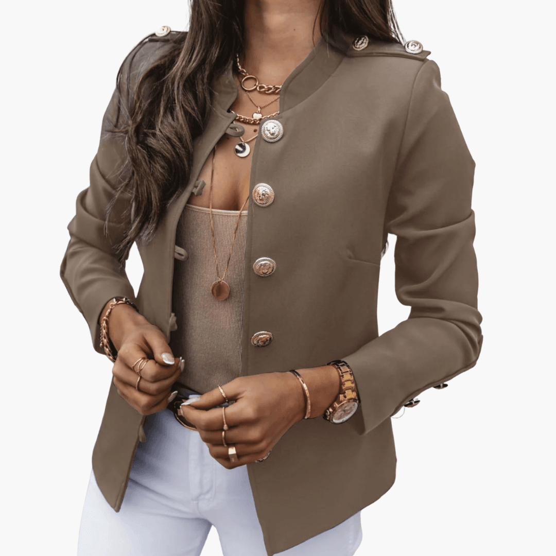 Women's Casual Fall Coat with Buttons and Pockets