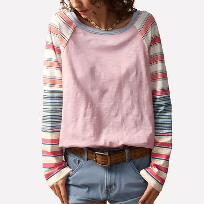 Women's Fashionable Loose Fit Raglan Top - Olytrend