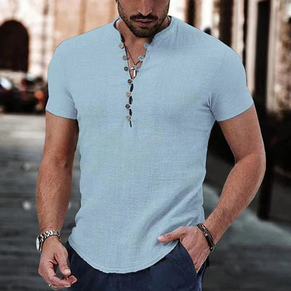 Slim Fit Short Sleeve Mens Casual Shirt