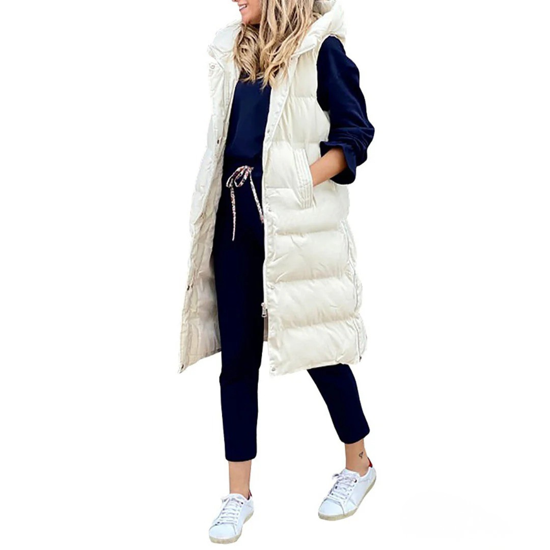 Warm Quilted Hooded Puffer Vest