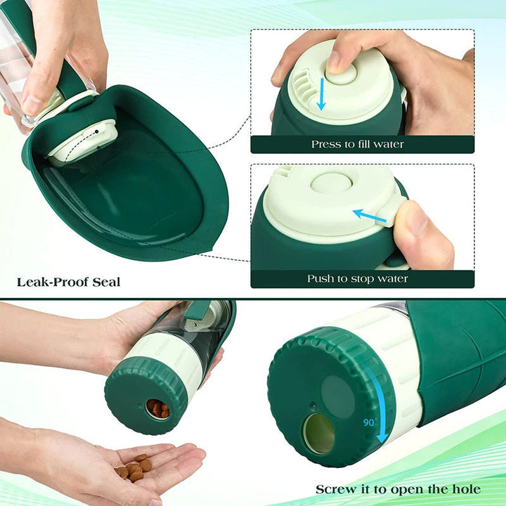Collapsible Dog Travel Bowl and Water Bottle Set