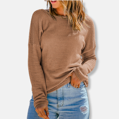 Comfy Cotton Crew Neck Casual Top