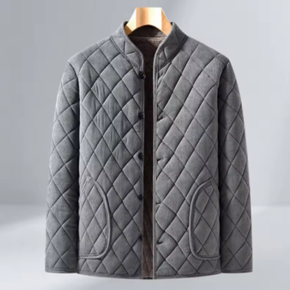Warm Padded Mens Quilted Winter Coat with Fleece Inside