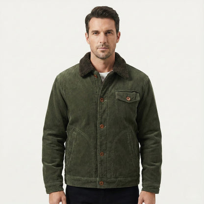 Rugged Men's Corduroy Insulated Parka Coat