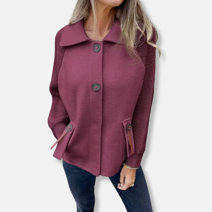 Casual Fit Women's Knit Jacket with Button Front