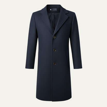 Classic Men's Double Breasted Wool Long Coat