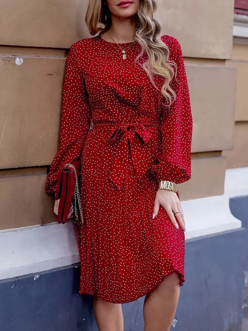 Women's Polka Dot Fit Waist Dress - Nocini
