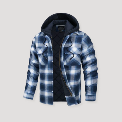 Warm Plaid Hooded Flannel Jacket - Olytrend