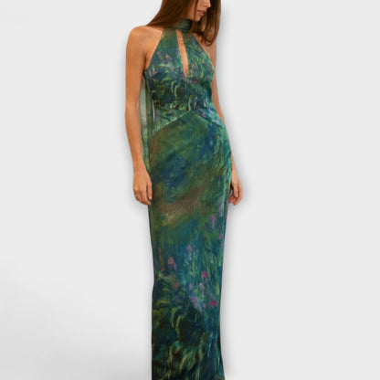 Vibrant Floral Long Dress for Women Summer Parties