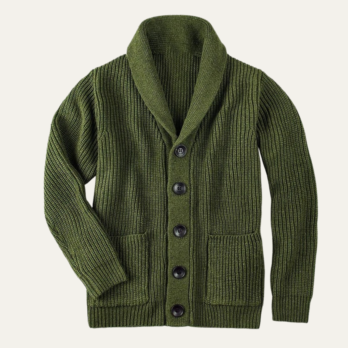 Warm Crew Neck Button Front Wool Cardigan Sweater