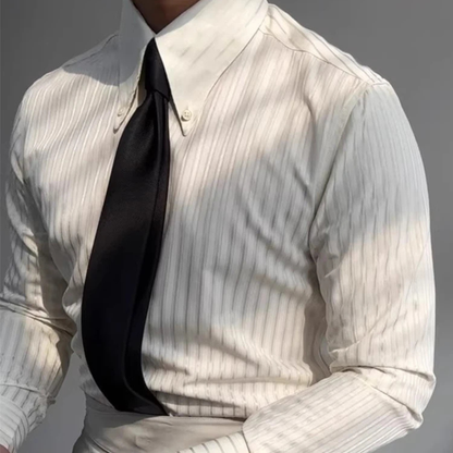 Mens Formal Textured Dress Shirt - Light Orange