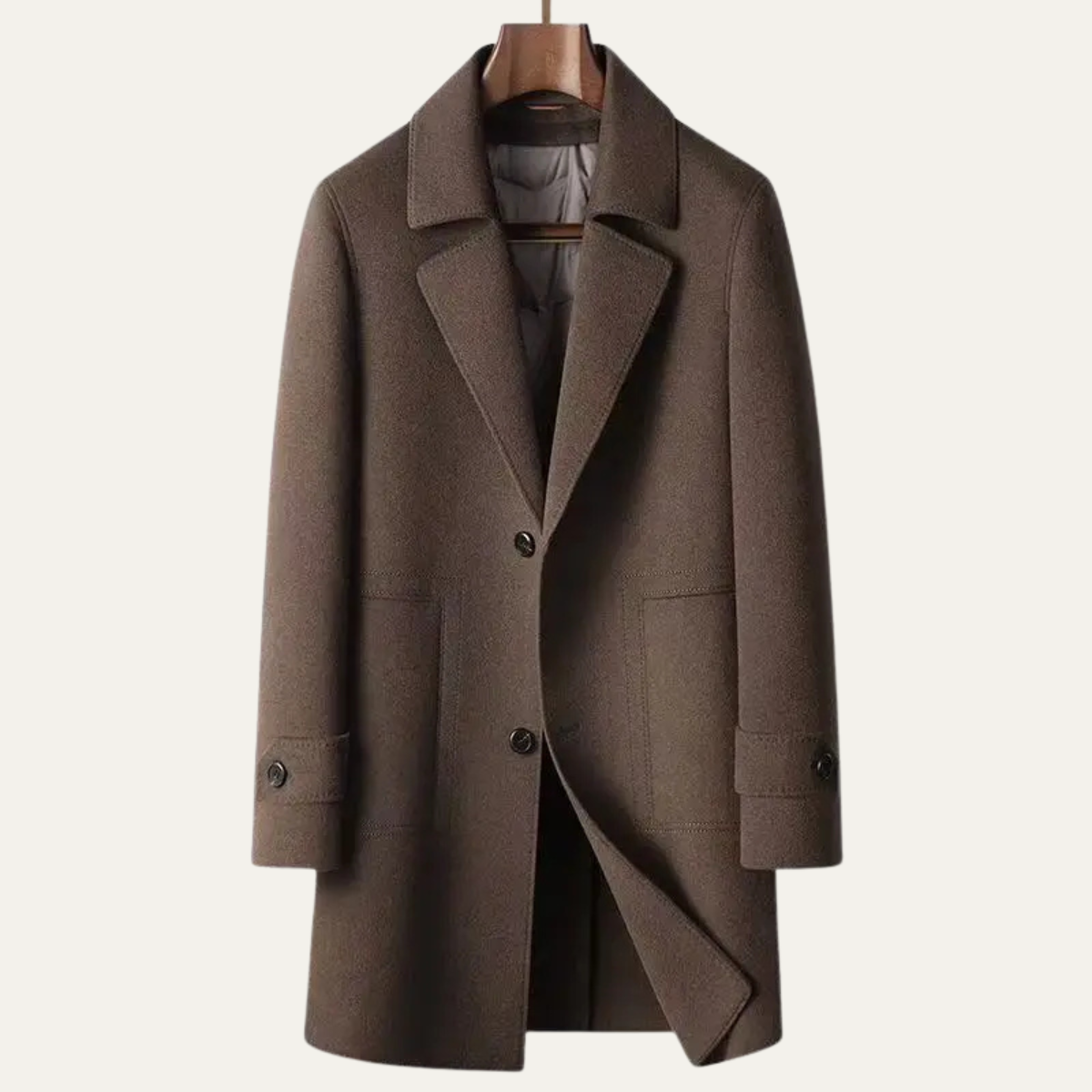 Classic Fit Mens Wool Trench Coat