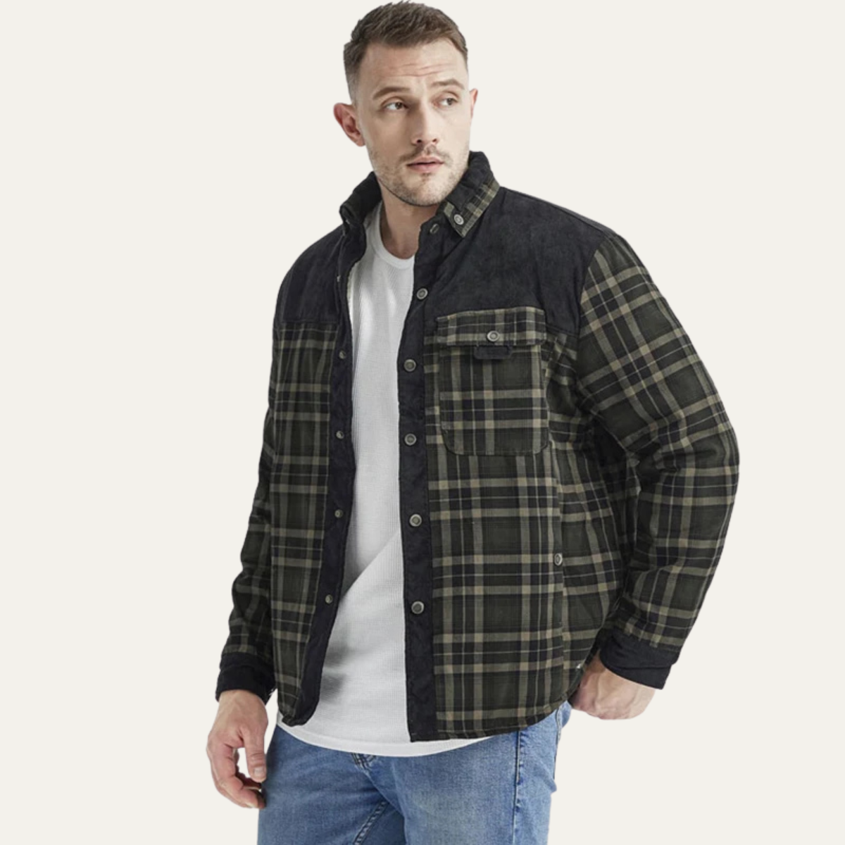 Warm Plaid Flannel Jacket for Men