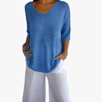 Relaxed Fit V-Neck Tee for Women