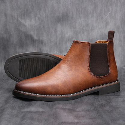 Comfortable Men's Tan Leather Chelsea Boots
