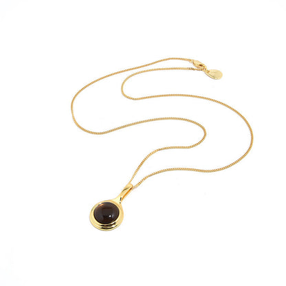 Elegant Crystal Pendant Necklace, Sterling Silver, Gold Plated