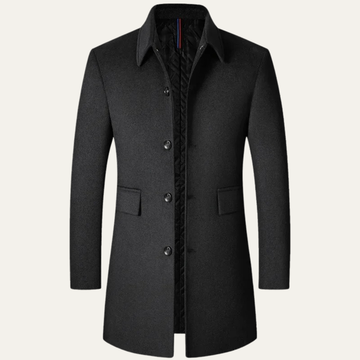 Classic Men's Thick Wool Overcoat