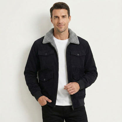 Warm Fleece Lined Classic Corduroy Mens Jacket