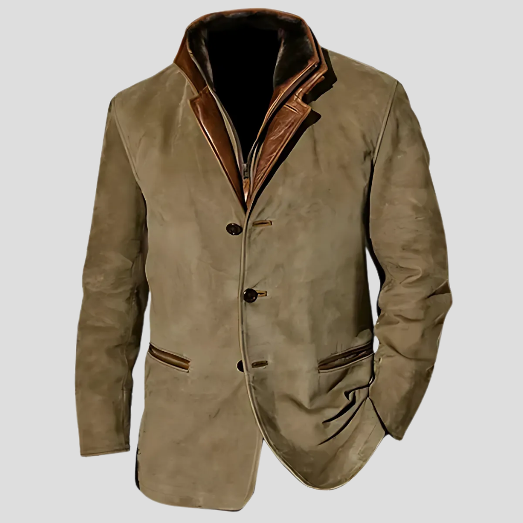 Classic Contrast Collar Men's Jacket