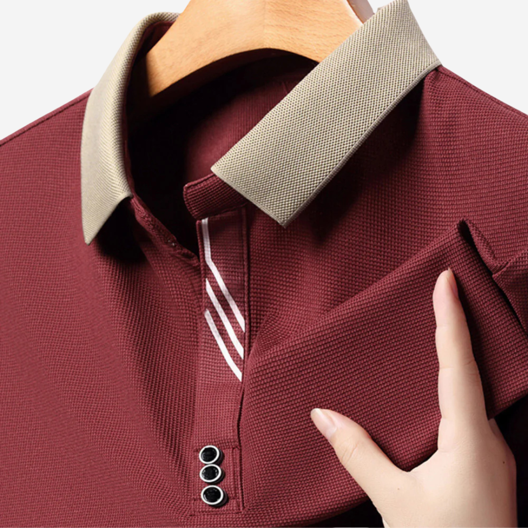 Relaxed Fit Mens Long Sleeve Polo Shirt