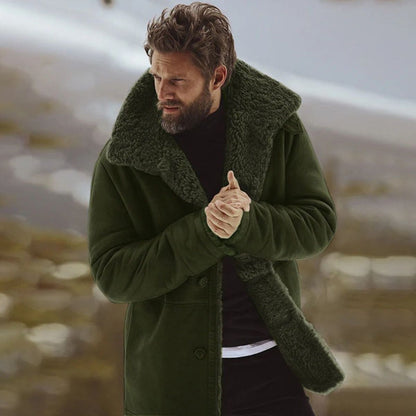 Warm Mens Faux Fur Parka Coat