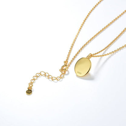 Genuine Moonstone Pendant, Sterling Silver, Gold Coated